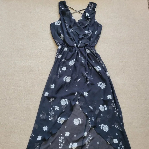 NEW New Maurices Black Floral High Low Dress - Picture 12 of 13